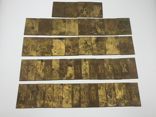 Vtg brass engraving plates - brass,